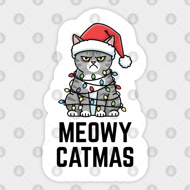 Christmas-Cat Sticker by Creatifly Graphic Tees